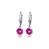 Genuine 3.1 ctw Pink Topaz Earrings 14KT White Gold - REF-34F3Z