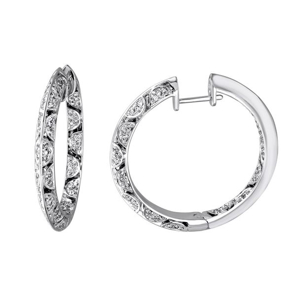 Natural 0.74 CTW Diamond Earrings 14K White Gold - REF-143X3T