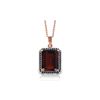 Genuine 7.7 ctw Garnet & Black Diamond Necklace 14KT Rose Gold - REF-70P2H