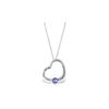Genuine 0.25 ctw Tanzanite Necklace 14KT White Gold - REF-30A9K