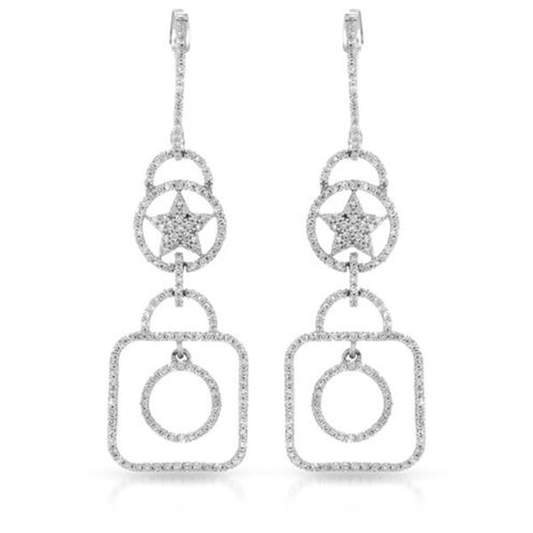 Natural 0.94 CTW Diamond Earrings 14K White Gold - REF-78M3F