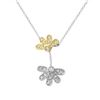Image 1 : Natural 0.22 CTW Diamond Necklace 14K Two Tone Yellow Gold - REF-41Y4N