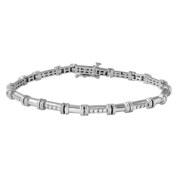 Natural 0.51 CTW Diamond Bracelet 18K White Gold - REF-180X2T