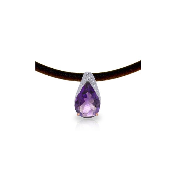 Genuine 6 ctw Amethyst Necklace 14KT Rose Gold - REF-30T5A