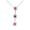 Image 1 : Natural 0.96 CTW Ruby & Diamond Necklace 14K White Gold - REF-45Y9N