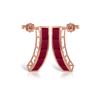 Image 1 : Genuine 5 ctw Ruby Earrings 14KT Rose Gold - REF-51Y8F