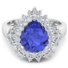 Image 3 : Natural 4.14 CTW Tanzanite & Diamond Ring 14K White Gold - REF-148M6T
