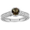 Image 1 : 1.24 CTW Quartz & Diamond Ring 14K White Gold - REF-57R4H