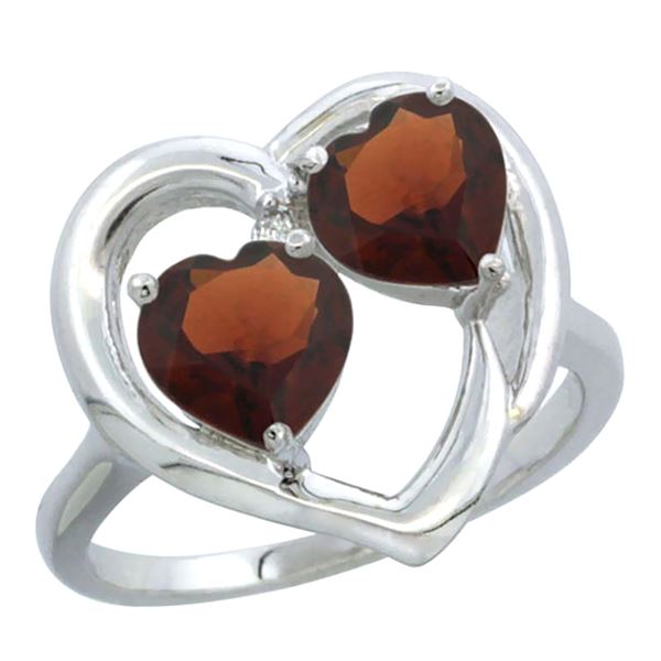 2.60 CTW Garnet Ring 14K White Gold - REF-33A9X