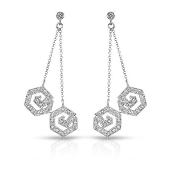 Natural 0.62 CTW Diamond Earrings 14K White Gold - REF-81M2F