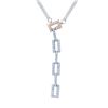 Image 1 : Natural 0.92 CTW Diamond Necklace 18K Two Tone Rose Gold - REF-134M3F