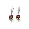 Image 1 : Genuine 2.12 ctw Peridot & Ruby Earrings 14KT White Gold - REF-46X2M