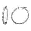 Image 1 : 1.89 CTW White Round Diamond Hoop Earring 14K White Gold - REF-200T2X