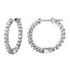 Image 1 : 1.14 CTW White Round Diamond Hoop  Earring 14K White Gold - REF-100H2N