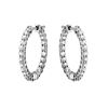 Image 3 : 1.14 CTW White Round Diamond Hoop  Earring 14K White Gold - REF-100H2N