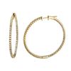 Image 1 : 1.09 CTW White Round Diamond Hoop Earring 14K Yellow Gold - REF-109X3W