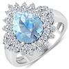 Image 1 : Natural 3.19 CTW Aquamarine & Diamond Ring 14K White Gold - REF-115H6M