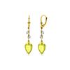 Image 1 : Genuine 18.02 ctw Lemon Quartz & Diamond Earrings 14KT Yellow Gold - REF-45K8V