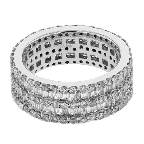 Natural 3.04 CTW Diamond & Baguette Ring W=7MM 14K Gold - REF-274N5Y
