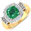 Image 1 : Natural 2.73 CTW Zambian Emerald & Diamond Ring 14K Yellow Gold - REF-125H3M