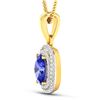 Image 2 : Natural 2.56 CTW Tanzanite & Diamond Pendant 14K Yellow Gold - REF-52M2T