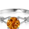 Image 1 : Genuine 1.02 ctw Citrine & Diamond Ring 14KT White Gold - REF-28N3R