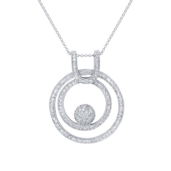 Natural 1.31 CTW Diamond Necklace 14K White Gold - REF-126K9R