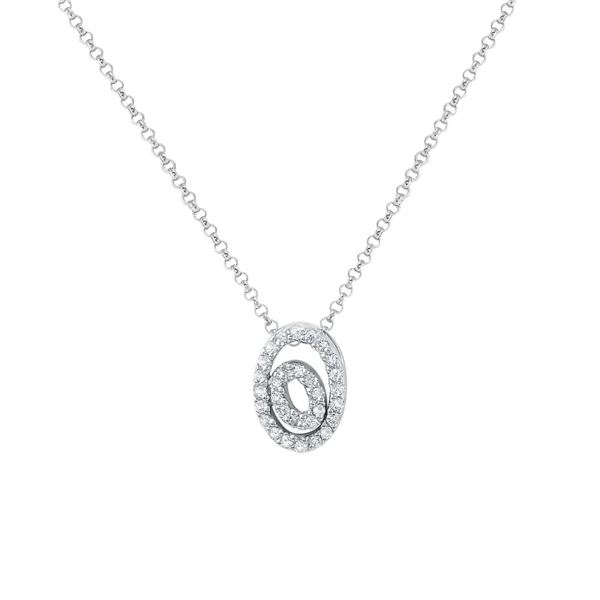 Natural 0.14 CTW Diamond Necklace 18K White Gold - REF-27K2R