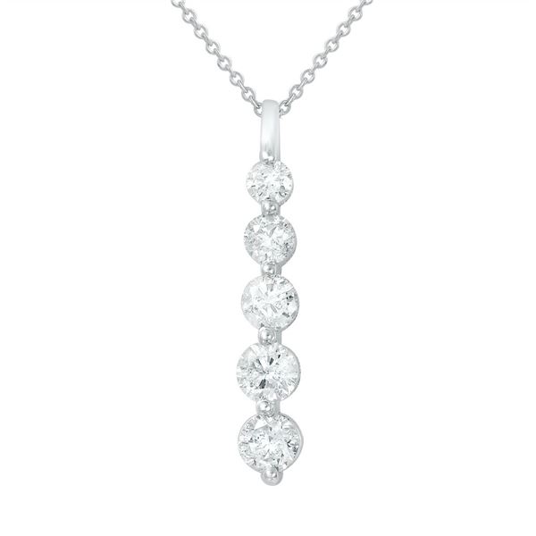 Natural 1 CTW Diamond Necklace 14K White Gold - REF-115W2H