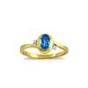 Image 1 : Genuine 0.51 ctw Blue Topaz & Diamond Ring 14KT Yellow Gold - REF-25Y4F