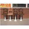 Image 1 : Set of 4 Old Oak & Porcelain base Cafe Stools  #1796035