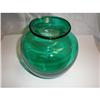 Image 1 : Hand Blown Round Green Glass Vase  Priced Lower#1796156