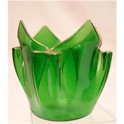 ART DECO FLASHED GREEN VASE  #1796706