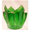 Image 1 : ART DECO FLASHED GREEN VASE  #1796706