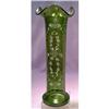 Image 1 : TALL ART NOUVEAU GREEN VASE WITH WHITE ENAMEL #1796724