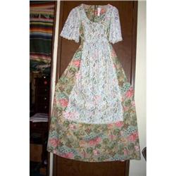 Vintage Flowered Cotton Lace Dress #1796790