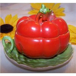 ROYAL BAYREUTH Covered Sugar/Underplate TOMATOE#1796847