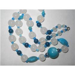 Glass & Moonglow Lucite Necklace #1796869