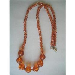 Art Deco Faceted Lucite Bead Necklace  #1796939