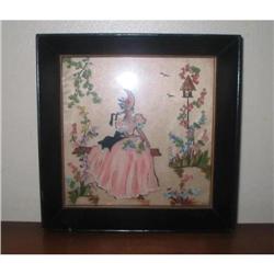 Oil Painting on Glass, Southern Belle in Garden#1796957