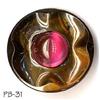 Image 1 : ANTIQUE 2pc LG 1-1/4" FAUX PINK GLASS BUTTON #1797263