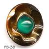 Image 1 : OLD 2pc 1.25" GREEN GLASS BUTTON #38 #1797269