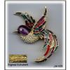 Image 1 : SIGNED ENAMELED TROPICAL BIRD BROOCH #1797418