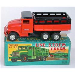 old vintage TIN TOY LIVESTOCK farm truck #1798231