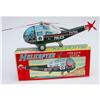 Image 1 : old  Tin Friction Toy Police Helicopter Plane #1798234