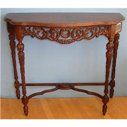 Carved Walnut Foyer Table #1798366