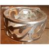 Image 1 : STERLING Overlay SALT Cellar SILVER on GLASS #1798427