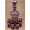 Image 1 : UCAGO Italy DECANTER Blue GLASS Set - VINTAGE -#1798490