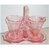 Image 1 : Cambridge Pink Footed Sugar, Creamer and Tray #1798639