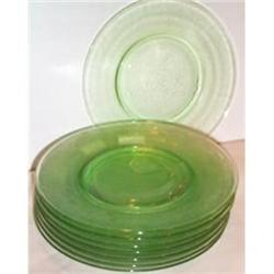 Eight Green Florentine No.2 Plates #1798647